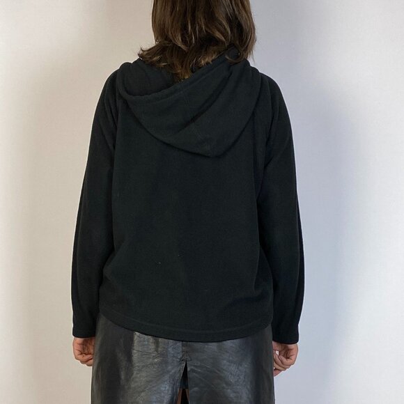 Vintage Y2K Authentic HARLEY DAVIDSON Fleece Asymmetrical Hoodie Medium to Large - Picture 5 of 12